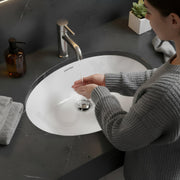 Plantex Under Mount Basin for Bathroom/Undercounter Ceramic Wash Basin with 10 Years Glaze Warranty by Plantex/Basin for Home/Hotel (22.5x17x4.5 Inch - White-Zola)
