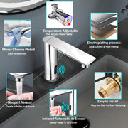 Plantex Brass Sensor Tap for Wash Basin with Brass/Touchless Basin Faucet/Electronic Pillar Tap for Wash Basin-(Chrome)