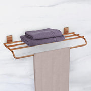 Plantex 304 Grade Stainless Steel 24-inch Towel Rack for Bathroom/Towel Shelf/Towel Stand/Bathroom Accessories (Crystal - PVD Rose Gold)