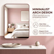 Plantex Aluminium Frame Mirror for Bathroom/Wall Mount Square Mirror for Bedroom/Dressing Room/Living Room/Entryway - (Rose Gold, 20x28 Inch)