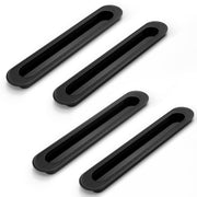 Plantex Sliding Door Handle/Concealed Handle for Sliding Door/224mm Concealed Handle for Wardrobe/Kitchen Cabinet - Pack of 4 (Black)