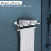 Plantex 304 Grade Stainless Steel Towel Rack for Bathroom/Towel Holder/Towel Stand/Towel Bar for Bathroom Accessories - Cute (18 Inch-Chrome)
