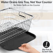 Plantex Stainless Steel Dish Drainer Basket for Kitchen Utensils/Dish Drying Rack with Drainer/Bartan Basket/Plate Stand(Size- 58.5x44.5x23.5 CM - Chrome Finish)