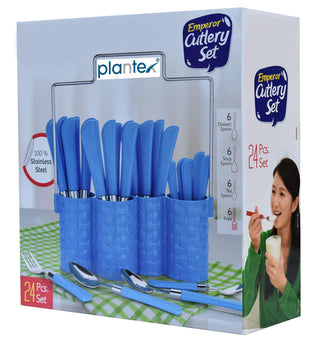 Planet Emperor Cutlery Set - Spoon Set - Spoon Stand - 25-Pieces - Green