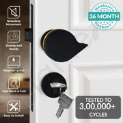 Plantex Heavy Duty Door Lock/Main Door Mortise Lock Handle/Handle Set for Home/Office/Door Accessories (Black, Gold)