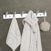 Plantex Wall Hooks for Hanging Cloth/Stainless Steel Towel Hangers/Bathroom Robe Hooks/Door Hangers/Round Wall Hook/Hook Rail for Hanging Keys - 6 Hooks (Pack of 1, Chrome)