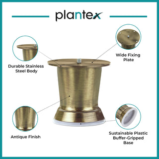 Plantex Heavy Duty Cone Shape 3 Inch Furniture Sofa Legs for Table/Sofa Support Legs/Sofa Furniture Leg/Table Leg/Set of 8 Pcs (Brass Antique)