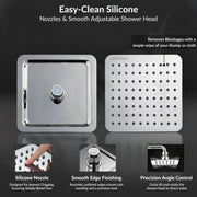 Plantex Stainless Steel 8 Inch Rain Flow Overhead Shower with Water Saving Nozzle/Bathroom Shower/Adjustable Shower Head for Bathroom without Arm - (APS-617-Chrome)