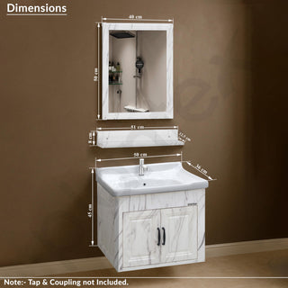 Plantex Unbrekable Bathroom Vanity Cabinet & Washbasin Set/Washbasin with Cabinet/Basin Cabinet for Bathroom with Mirror (White)