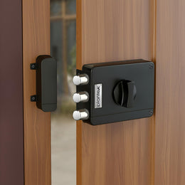Plantex Brass Tri-Bolt Lock For Main Door/Heavy Duty Door Lock With 4 Keys/Suitable On Single Door For Home/Office/Hotel - Pack Of 1 (Z-Black)