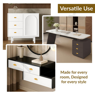 Plantex Knobs for Drawer/Drawer Knobs/Oval Knob for Cabinets/Drawer Handle/Pull-Push Knob for Kitchen/Bedroom Drawers - Pack of 6 (SH-432, Gold & Gold Matt)