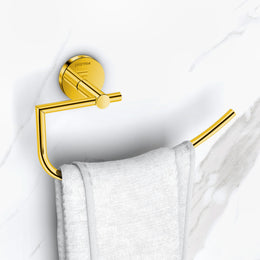 Plantex 304 Grade Stainless Steel Towel Ring/Hand Towel Holder/Towel Hanger for Bathroom/Napkin Holder for Wash Basin/Bathroom Accessories - Oreo (Gold)