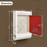 Plantex GI Steel Letter Box for Home/Magazine Holder/News Paper Holder/Mail Box/Post Box/Complaint Box & Suggestion Box for Office with Secure Lock and Keys - (Red & Ivory), Wall Mount