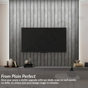 Plantex 3D PVC Louvers Panel for Wall DÃ©cor/Fluted Wall Panel 10 Feet/Eco-Friendly PVC Panels for Home & Office Interiors/Pack of 10 Covers 100 Sq. Ft (Mineral Grey)
