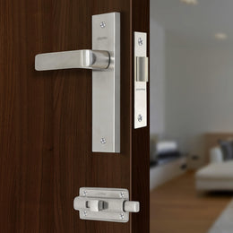 Plantex Heavy Dut Bathroom Door Lock/Mortise 8inch Keyless Plate Handle Set for Home/Bathroom/Store Room/Balcony/Office with Baby Latch (8110, Matt)