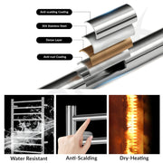Plantex Electric Heated Towel Rail for Bathroom/3-Bar Wall Mounted Towel Warmer/304 Grade Stainless Steel Towel Bar/Fast Heating & Rust Proof - Pack of 1 (Chrome, 800 X 500 Watt)