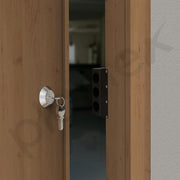 Plantex Heavy Duty Tri Bolt Lock with Key & Knob for Main Door/Suitable on Single Door for Home/Office/Hotel - (Z-Black)