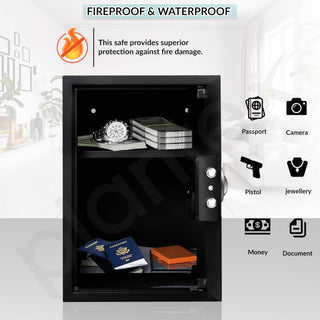Plantex 56 Litre Safe Locker for Home/Hotel Safe Tijori Box/Electronic Safety Locker with Master & User Dual Code Access with Emergency Key/2 Years Warranty By Plantex (Black)