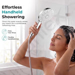 Plantex Hand Shower for Bathroom/6 Mode Multifunctional Shower/5-Inch ABS Plastic Silicone Handheld Shower Head/Easy Mode Switching – (Chrome & White, H459)