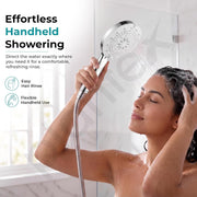 Plantex Hand Shower for Bathroom/6 Mode Multifunctional Shower/5-Inch ABS Plastic Silicone Handheld Shower Head/Easy Mode Switching – (Chrome & White, H459)