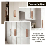 Plantex Aluminium Cabinet Handle/288mm Wardrobe Handle for Home/Cupboard Door Pull-Push Handles for Office - Pack of 1 (Rose Gold)