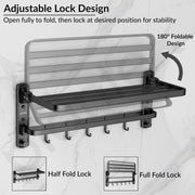Plantex Self Adhesive Aluminium Bathroom Towel Hanger for Wall/Towel Rack for Bathroom 24 Inch/Bathroom Accessories - Pack of 1 (Black, 6801)