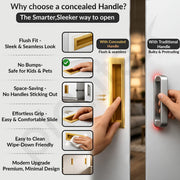 Plantex Sliding Door Handle/Concealed Handle for Sliding Door/224mm Concealed Handle for Wardrobe/Kitchen Cabinet - Pack of 4 (PVD Gold)