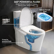 Plantex Smart Commode for Toilet/One Piece Commode with Smart Toilet Seat/Floor Mount Toilet - S Trap (White)