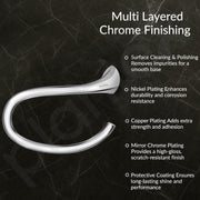 Plantex Smero Pure Brass Napkin Hanger/Towel Hanger for Wash Basin/Towel Ring for Kitchen/Bathroom Accessories - Craft(Chrome)