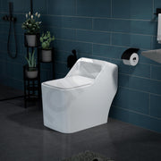Plantex Imported Platinum One Piece Western Commode for Toilet/Rimless Siphonic Vaccum Commode with Soft Close Toilet Seat Cover - S Trap Outlet ( White )