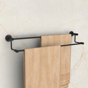 Plantex Stainless Steel Dual Towel Rod/Towel Rack for Bathroom/Towel Bar/Hanger/Stand/Bathroom Accessories (24 Inch - Black)