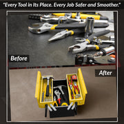 Plantex Metal Tool Box for Home Use/3 Cabinet Empty Tool Kit Box With Large Capacity & Strong Handle/Tools Box/Tool Organizer for Essential Tools - (Yellow & Black)