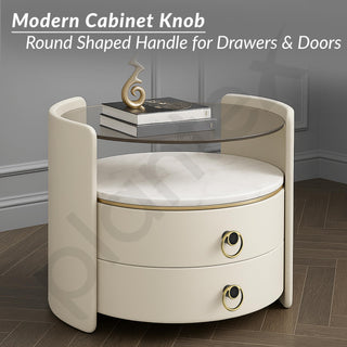 Plantex Drawer Knobs/Ring Drawer Kadi/Pull-Push Knobs for Kitchen/Bedroom Drawer - Pack of 3 (Brass Antique & Black)