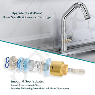 Plantex Pure Brass Sink Tap for Kitchen Basin with Water Saving Aerator/Kitchen Sink Tap with 360° Swivel Spout- 7 Year Warranty (ORN-213-Chrome)