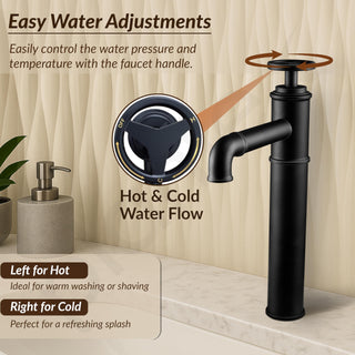 Plantex Pure Brass Basin Mixer Tap Hot and Cold/Single Lever Tap for Wash Basin/Mixer tap for Bathroom-(Matt Black Finish)