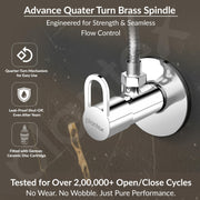 Plantex Pure Brass Angular Stop Cock/Stop Cock for Bathroom/Angular Valve for Wash Basin Connection with Brass Wall Flange & Teflon Tape - Pack of 1 (Flip, Chrome)