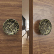 Plantex Heavy Duty Aluminum 5-inch Round Shape Door Handle for Main Door and Pull-Push Handle for Wooden and Glass Door for Home/Hotel/Office - Pack of 1(Brass Antique)