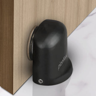Plantex Heavy Duty Door Magnet Stopper/Door Catch Holder for Home/Office/Hotel, Floor Mounted Soft-Catcher to Hold Wooden/Glass/PVC Door - Pack of 8 (193 - Black)