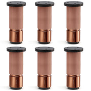 Plantex 4 Inch Sofa Leg for Bed Furniture/Aluminium Sofa Leg for Table/Support Legs/Furniture Leg - Pair of 3 (6 Piece) (DTS-77,Rose Gold)