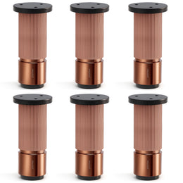 Plantex 4 Inch Sofa Leg for Bed Furniture/Aluminium Sofa Leg for Table/Support Legs/Furniture Leg - Pair of 3 (6 Piece) (DTS-77,Rose Gold)