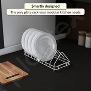 Plantex Stainless Steel Plate Stand for Kitchen Cabinet/Dish Organizer for Kitchen/8 Slot Plate Rack Holder-(Size-4 inches, Slot- 8, Pack of 1)