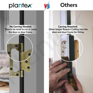 Plantex Butterfly Hinges for Door/Stainless Steel Door Hinges/Non-Mortise Hinges/5 Inch x 14 Gauge Hinges/2.5 mm Hinges for Home/Office/Hotel - Pack of 12 (Brass Antique)