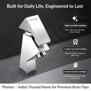 Plantex Brass Pillar Cock Tap for Wash Basin/Water Tap/Deck Mounted with German Aerator and Teflon Tape Mirror Chrome Finish 7-Year Warranty by Plantex (PRI-303)