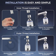 Plantex Tap Water Filter for Kitchen & Bathroom Faucet/Faucet Mounted Water Filter with Replaceable Cartridge/ABS Plastic Compact Tap Filter for Home - Chrome & White