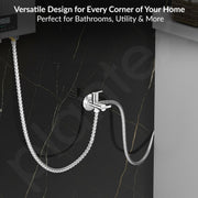 Plantex AQ-1408 Pure Brass 2-Way Angle Valve Tap/Angle Cock for Bathroom/Stop Cock With Brass Wall Flange & Teflon Tape (Mirror-Chrome Finish)