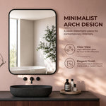 Plantex Aluminium Frame Mirror for Wall/Rectangle Wall Mount Mirror for Bedroom/Dressing Room/Living Room/Entryway - (18x24 Inch-Black)