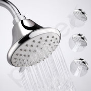Plantex 4 Inch ABS Shower Head for Bathroom/3-Mode Round Head Shower for Bathroom/High Pressure Overhead Shower - (Chrome)