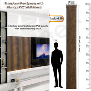 Plantex PVC Wall Panel/Louvers Panel for Wall/3d Wall Panel for Interior Wall DÃ©cor/Eco-Friendly Fluted Panel for Wall/- Pack of 10,Covers - 100 Sq. Ft (Walnut Brown-12 Inch x 10 Ft)