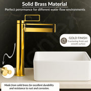 Plantex Wash Basin Mixer Tap/Pure Brass Hot and Cold Tap for Basin/Pillar Spout for Wash Basin/Deck Mount - (Gold, 7881)