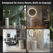 Plantex Pedestal Wash Basin/Acrylic Resin & Quartz Free Standing Wash Basin/Round Basin for Bathroom/Home/Office/Restaurant - (1056, White)